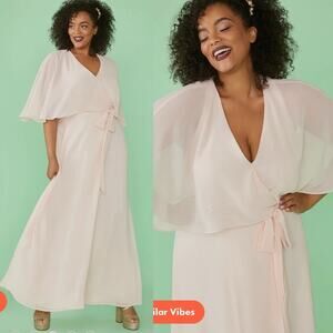 Modcloth Wedding Wrap Maxi Dress Wrapped in Rapture Light Pink